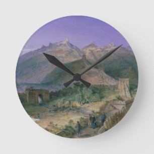 The Great Wall of China, 1886 (w/c) Round Clock
