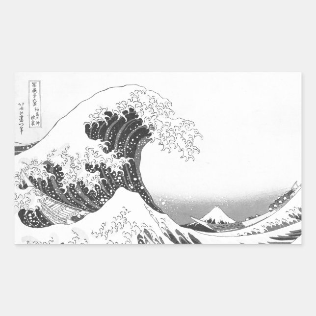 The Great Wave / Black & White Sticker (Front)