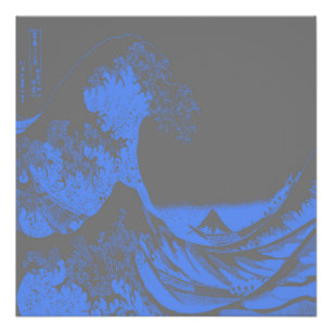 The Great Wave Blue & Grey Poster