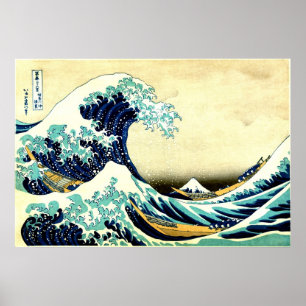 The Great Wave Bright Version High Resolution Art Poster