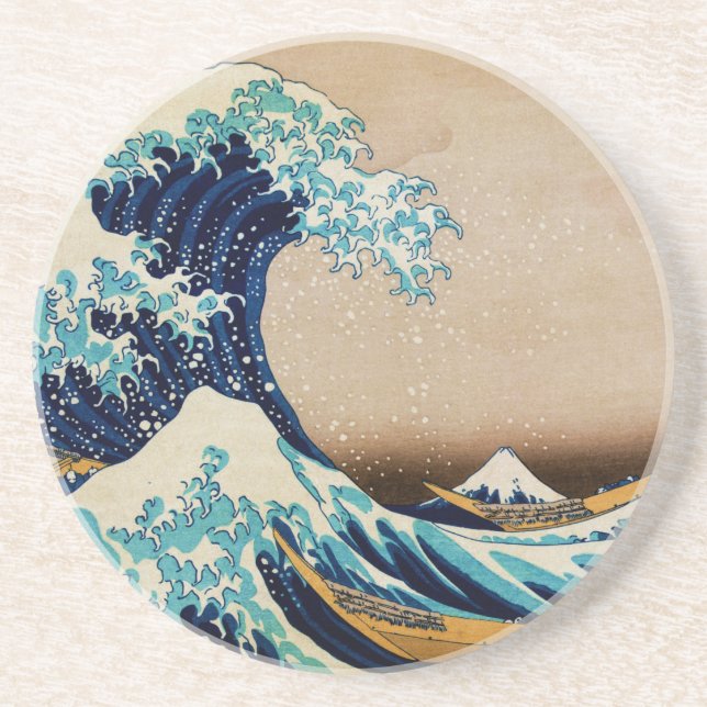 The Great Wave by Hokusai Vintage Japanese Coaster (Front)