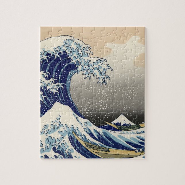 "The Great Wave" copy of Hokusai's original c.1930 Jigsaw Puzzle (Vertical)