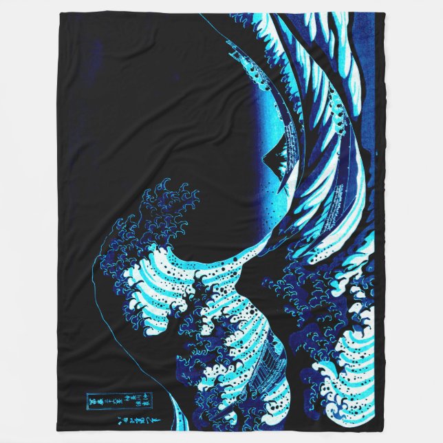 The Great Wave Fleece Blanket (Front)