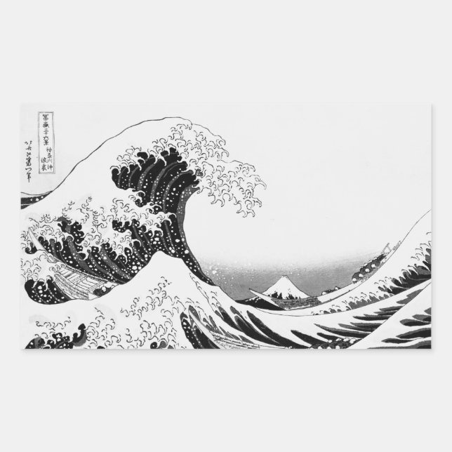 The Great Wave / High-contrast Black & White Sticker (Front)