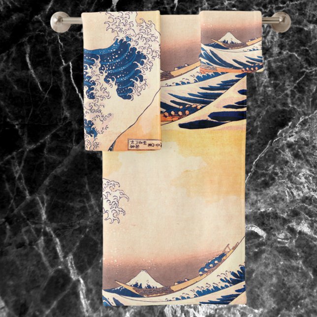 The Great Wave  - Japanese  art Bath Towel Set (Creator Uploaded)