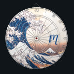 The Great Wave - Japanese art Dart Board<br><div class="desc">The Great Wave is a famous Japanese painting by Katsushika Hokusai,  who lived in the nineteenth century. lumirala edited and applied it to this Dart Board. It's now simple to personalize with your monogram.</div>