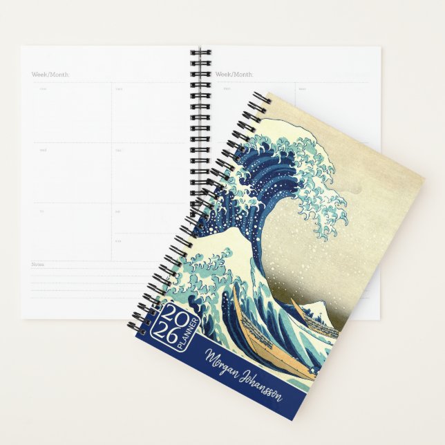 The Great Wave – Katsushika Hokusai – Custom Text  Planner (Display)