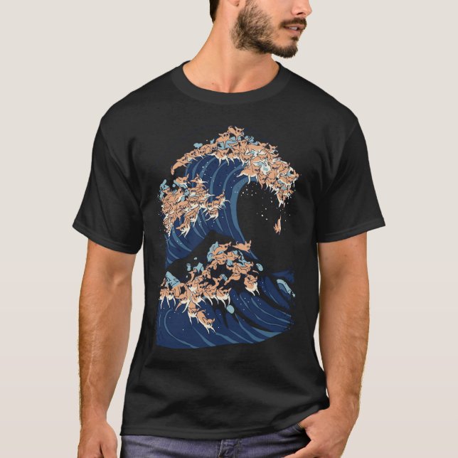 The Great Wave Of Chihuahua T-Shirt (Front)