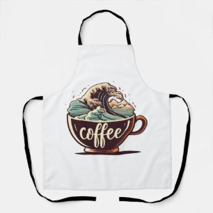 The Great Wave Of Coffee Apron