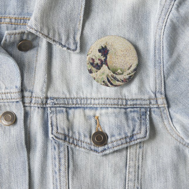 The Great Wave Of Honeydew Melon Fine Art Spoof 2 Inch Round Button (In Situ)