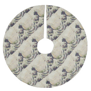 The Great Wave Of Honeydew Melon Fine Art Spoof Brushed Polyester Tree Skirt