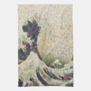 The Great Wave Of Honeydew Melon Fine Art Spoof Kitchen Towel