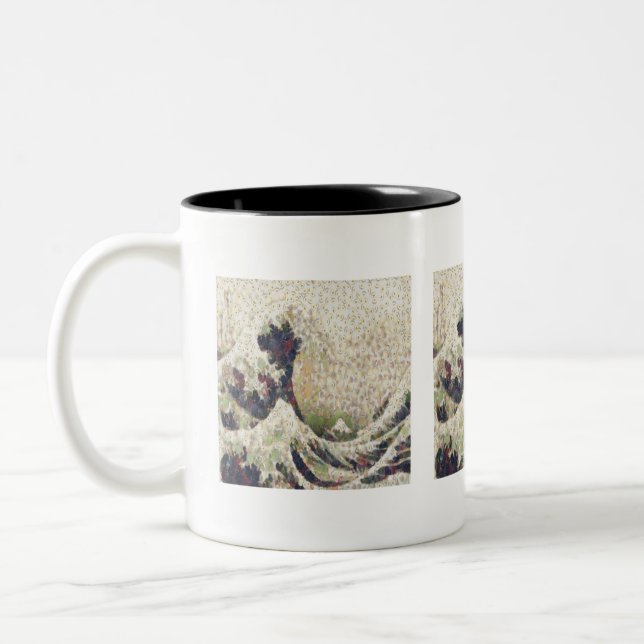 The Great Wave Of Honeydew Melon Fine Art Spoof Two-Tone Coffee Mug (Left)