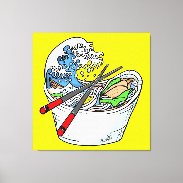 The Great Wave Of Ramen Canvas Print (Front)