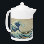 The Great Wave off Kanagawa<br><div class="desc">This tea pot features a very famous woodblock print called Kanagawa Okinami-Ura (神奈川沖浪裏),  known in English under the name The Great Wave off Kanagawa. It was first printed during the 1830s by an artist named Katsushika Hokusai as a part of his Thirty-Six Views of Mount Fuji series.</div>