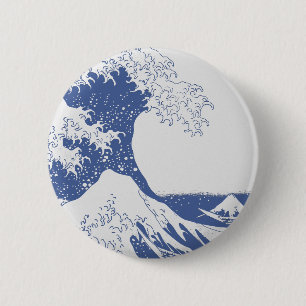 The Great Wave off Kanagawa (神奈川沖浪裏) 2 Inch Round Button