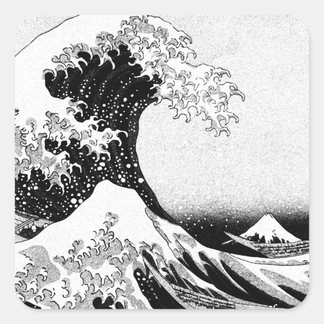 The Great Wave off Kanagawa (神奈川沖浪裏)  Square Sticker (Front)