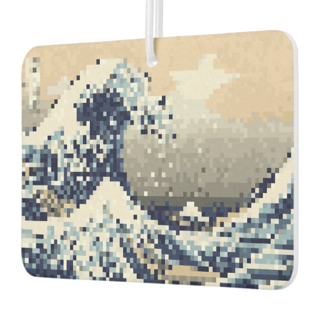 The Great Wave off Kanagawa 8 Bit Pixel Art Air Freshener (Left)