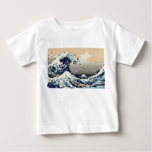 The Great Wave off Kanagawa 8 Bit Pixel Art Baby T-Shirt