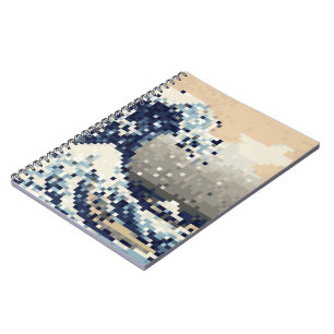 The Great Wave off Kanagawa 8 Bit Pixel Art Notebook
