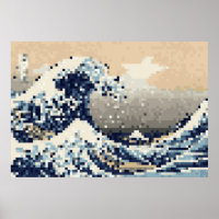 The Great Wave off Kanagawa 8 Bit Pixel Art