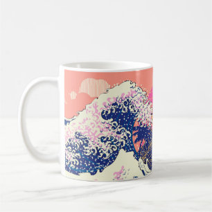 The great wave off kanagawa and palm trees coffee mug