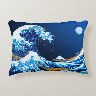 The Great Wave off Kanagawa (Bright & Colourful) Accent Pillow
