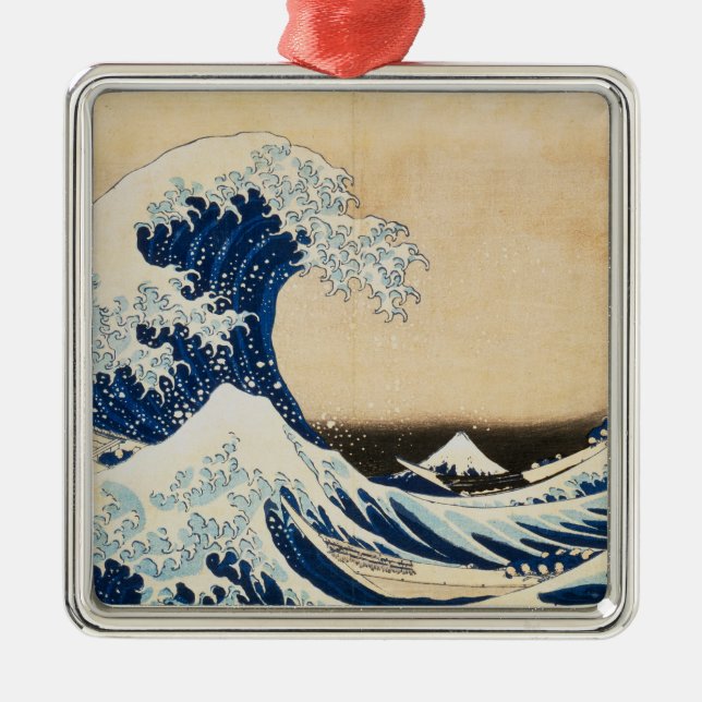 The Great Wave off Kanagawa by Hokusai Metal Ornament (Front)