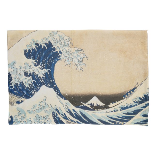 The Great Wave off Kanagawa by Hokusai Pillowcase (Front)
