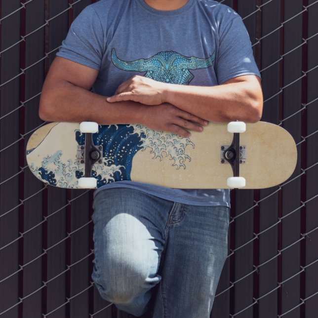 The Great Wave off Kanagawa by Hokusai Skateboard (Outdoor 3)