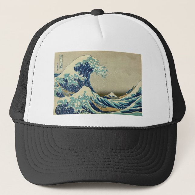 The Great Wave off Kanagawa by Katsushika Hokusai Trucker Hat (Front)