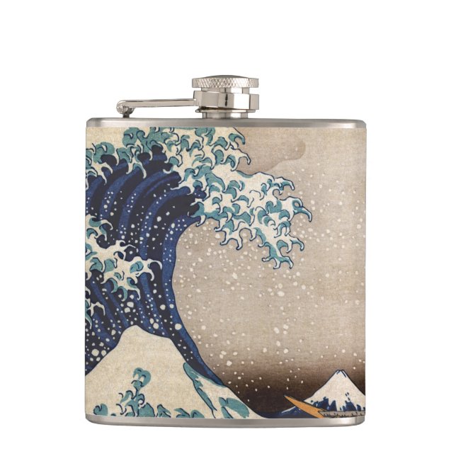 The Great Wave off Kanagawa Hip Flask (Front)
