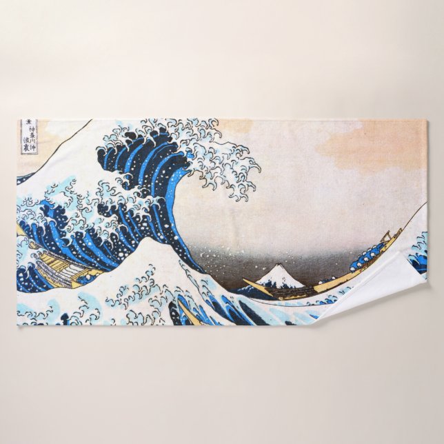 The Great Wave off Kanagawa, Hokusai Bath Towel (Bath Towel)