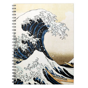 The Great Wave Off Kanagawa Hokusai, Japanese art Notebook