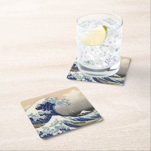 The Great Wave off Kanagawa Hokusai Square Paper Coaster