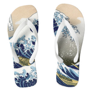 The Great Wave Off Kanagawa Hokusai Ukiyo-e Flip Flops