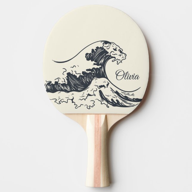 The Great Wave off Kanagawa illustration Ping Pong Paddle (Front)