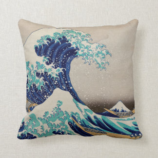 The Great Wave Off Kanagawa Japanese Woodblock Throw Pillow