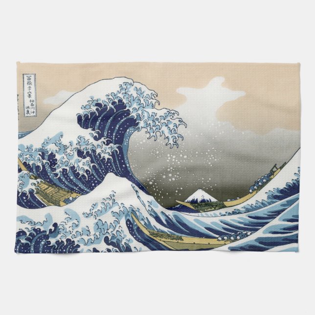 The Great Wave Off Kanagawa Kitchen Towel (Horizontal)