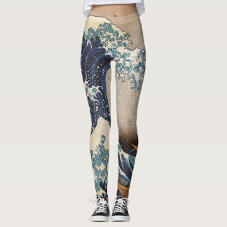 The Great Wave off Kanagawa Leggings