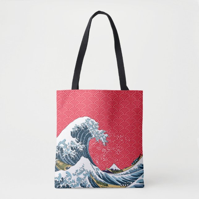 The Great Wave off Kanagawa Modern Pop Tote Bag (Front)