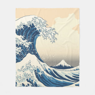 The great wave off kanagawa painting reproduction fleece blanket