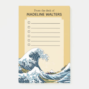 The Great Wave off Kanagawa Personalized Checklist Post-it Notes