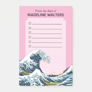 The Great Wave off Kanagawa Personalized Checklist Post-it Notes