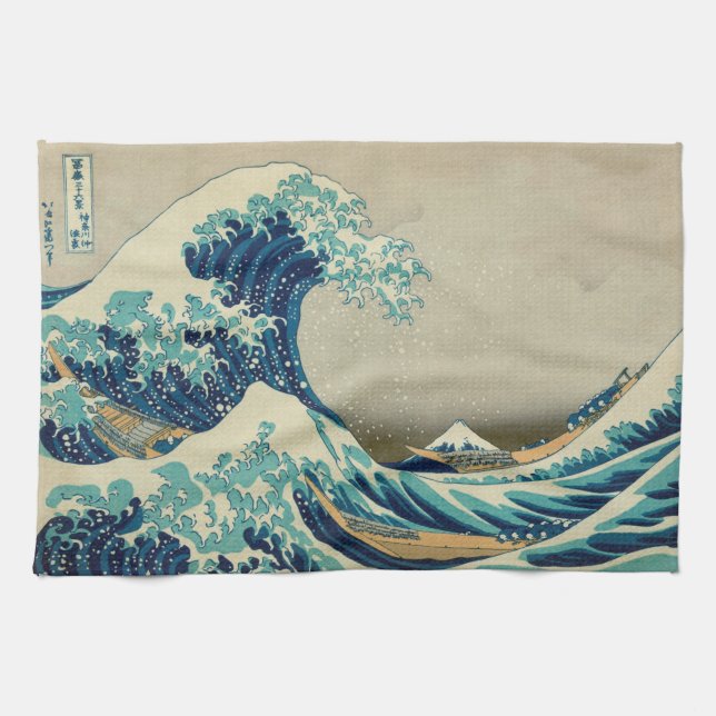 The Great Wave off Kanagawa Poster Kitchen Towel (Horizontal)