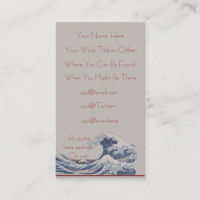 The Great Wave off Kanagawa Regular Business Card (Front)