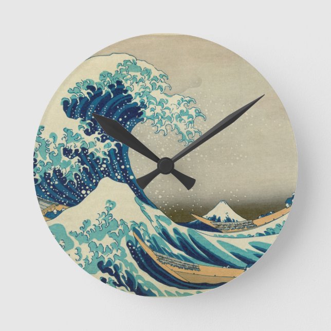 The Great Wave off Kanagawa Round Clock (Front)