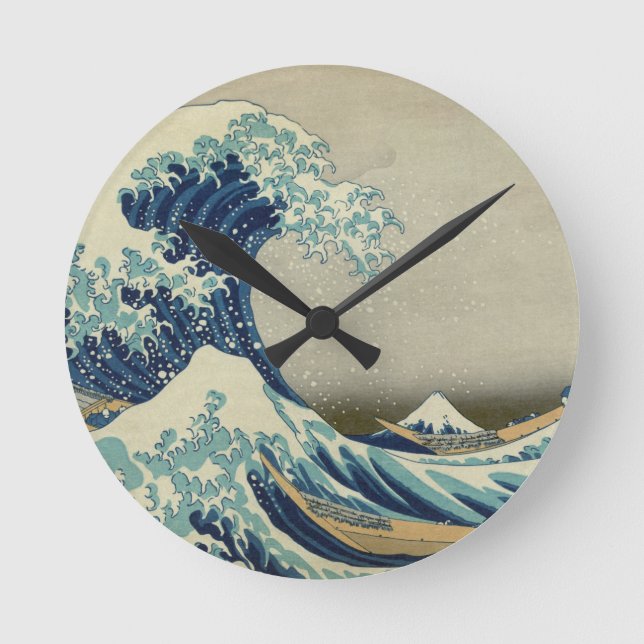 The Great Wave off Kanagawa Round Clock (Front)