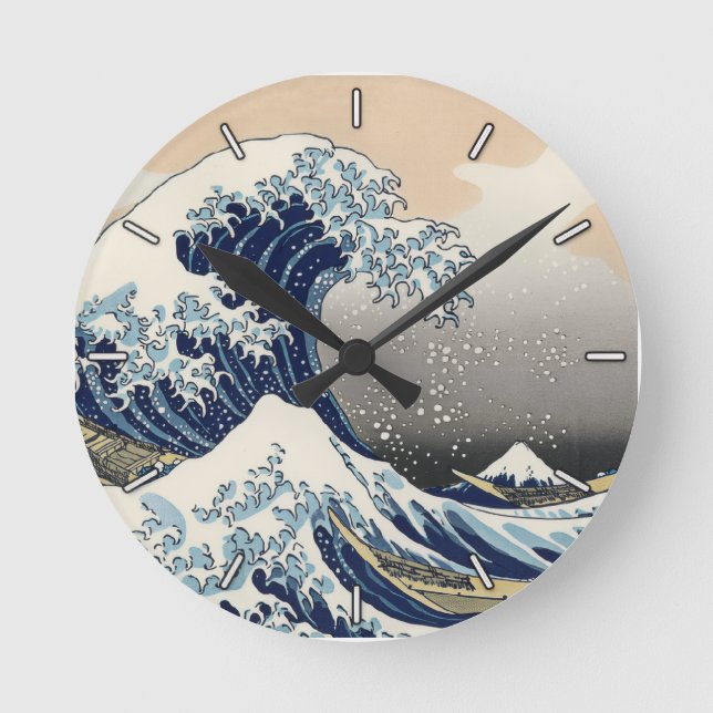 The Great Wave off Kanagawa Round Clock (Front)