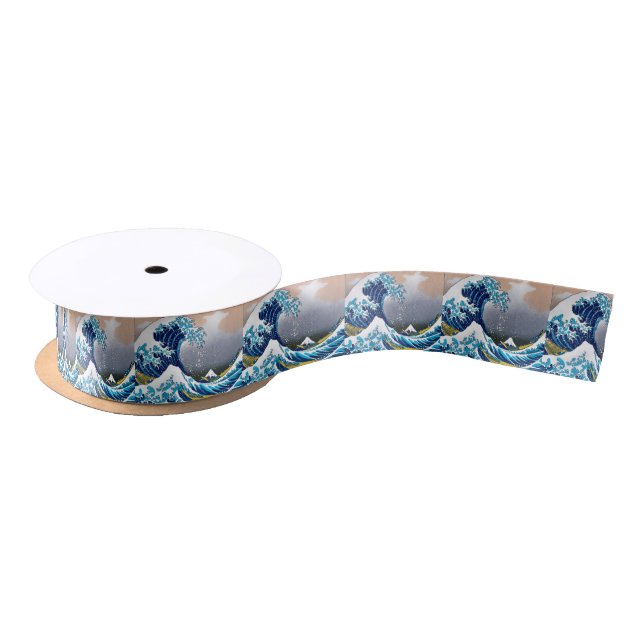 The Great Wave off Kanagawa Super High Resolution Satin Ribbon (Spool)